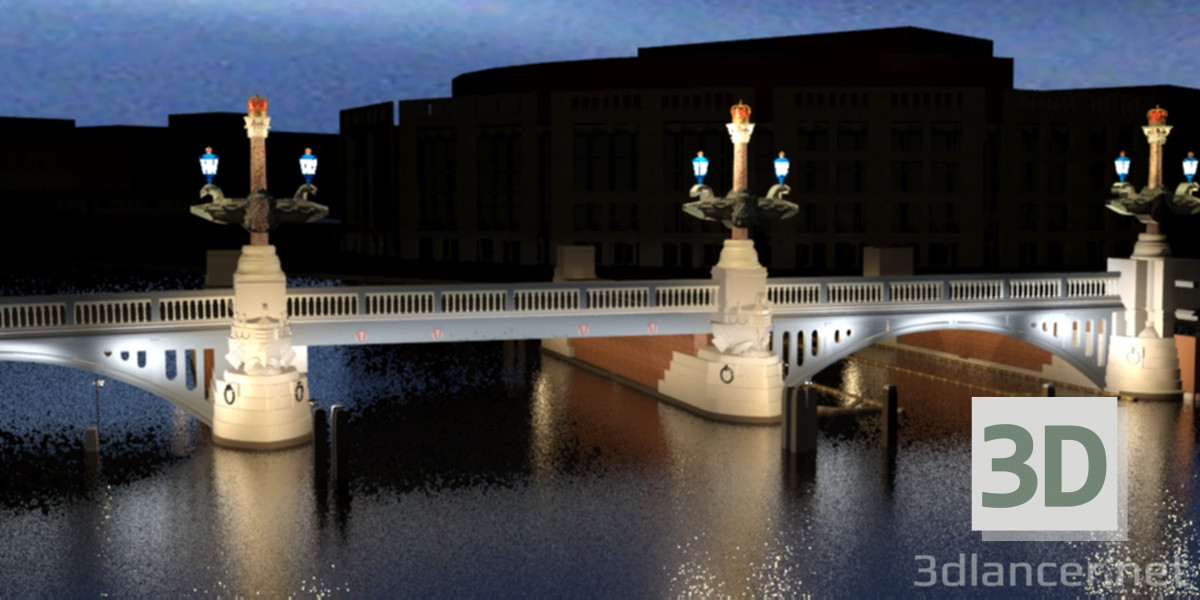 modello 3D Blue Bridge Amsterdam - anteprima