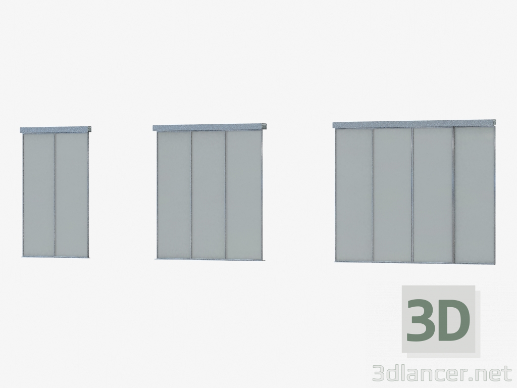3d model Interroom partition of A1 (silver SSS silver) - preview