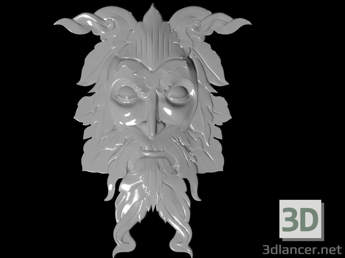 3d Bearded mask model buy - render