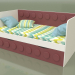 modèle 3D Canapé-lit pour enfant avec 2 tiroirs (Bordeaux) - preview