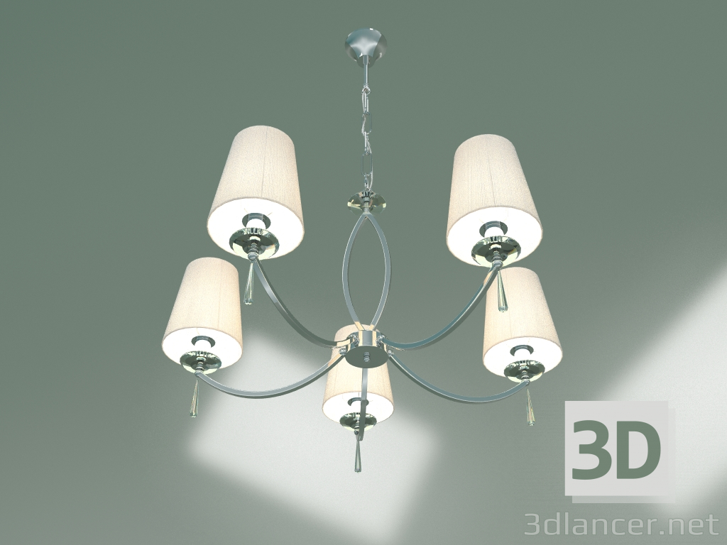 3d model Pendant chandelier with crystal 60079-5 (chrome) - preview