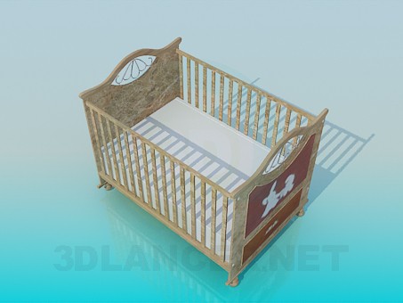 3d модель Кроватка младенца – превью