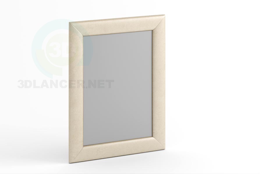 3d model Mirror 90 x 70 in leather or fabric. - preview