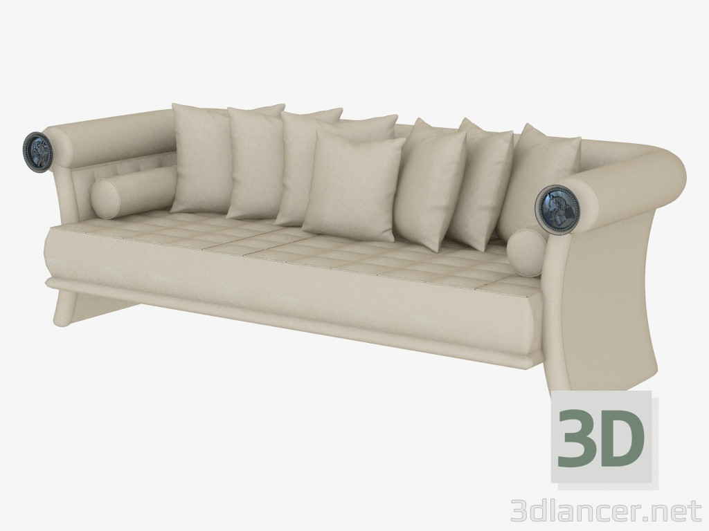modello 3D Divano dritto in stile art deco Caesar - anteprima