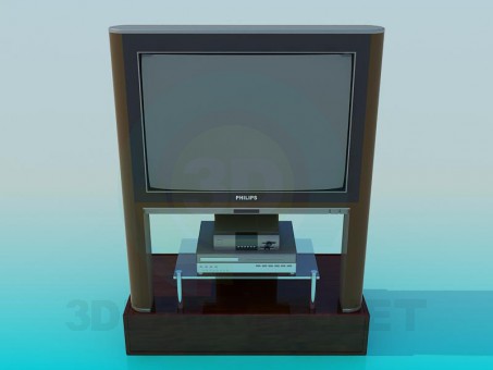 3d модель Телевизор и ресивер – превью