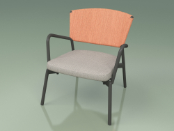 Armchair with soft seat 027 (Metal Smoke, Batyline Orange)