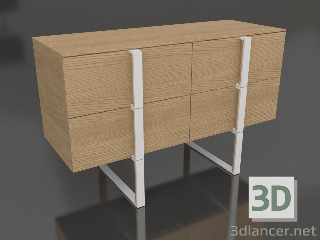 modèle 3D Commode 4 tiroirs (légère) - preview