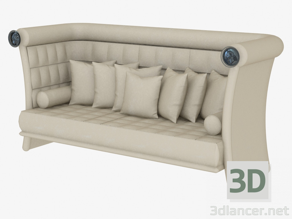 3D modeli Art deco Caesar tarzındaki koltuk sırası - önizleme