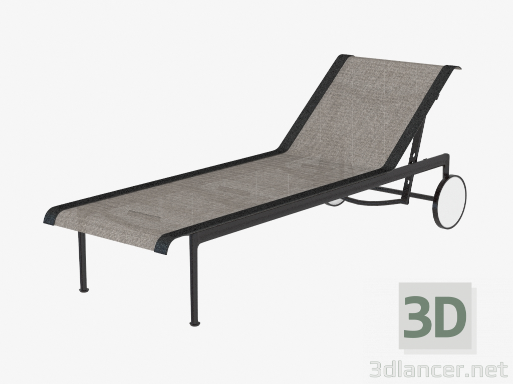 modello 3D Chaise longue con ruote - anteprima