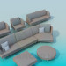 3d model Un conjunto de muebles tapizados - vista previa