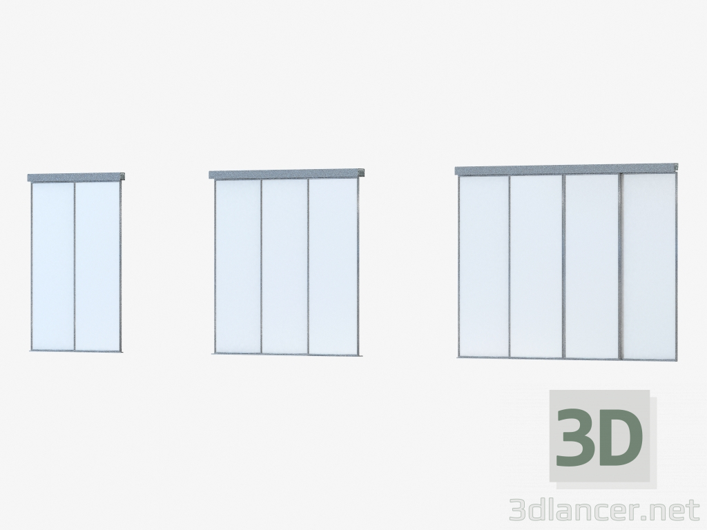 3d model Interroom partition of A1 (silver white) - preview
