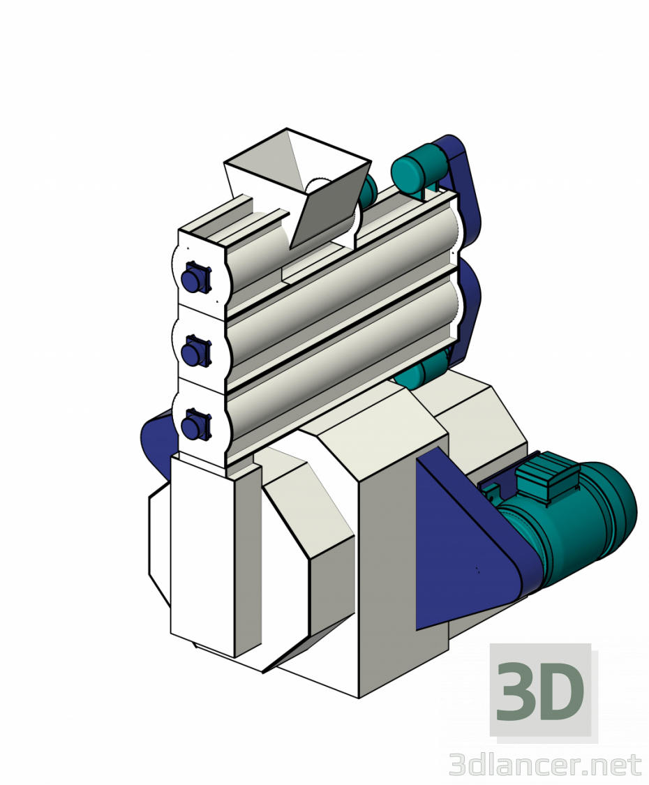 modello 3D Anello Die Granulator - anteprima