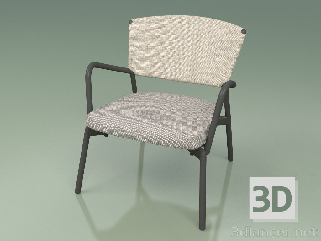 3d model Sillón con asiento blando 027 (Metal Smoke, Batyline Sand) - vista previa