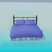 3d модель Ліжко з подушками – превью