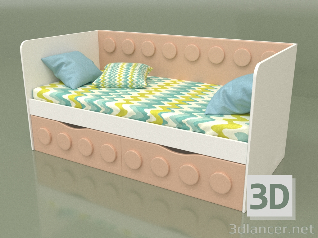 Modelo 3d Sofá-cama para crianças com 2 gavetas (Gengibre) - preview