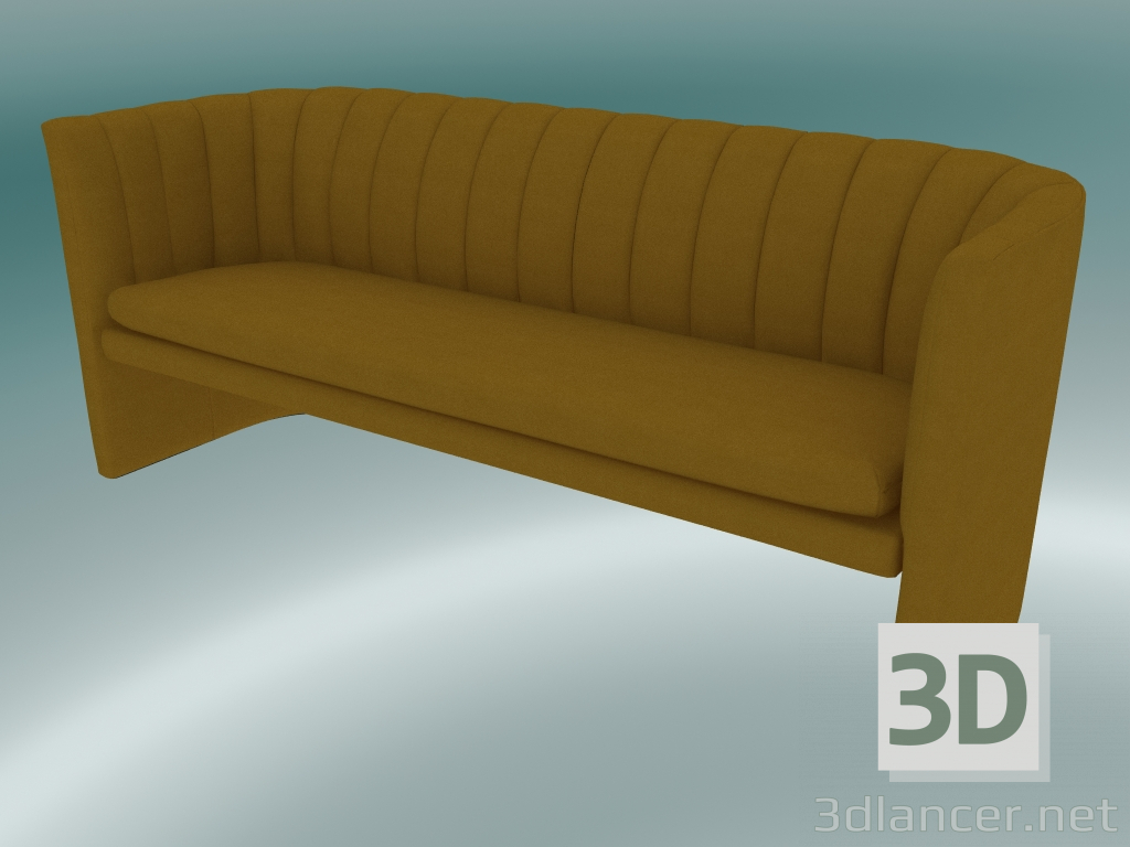 Modelo 3d Preguiçoso triplo do sofá (SC26, H 75cm, 185x65cm, veludo 5 âmbar) - preview