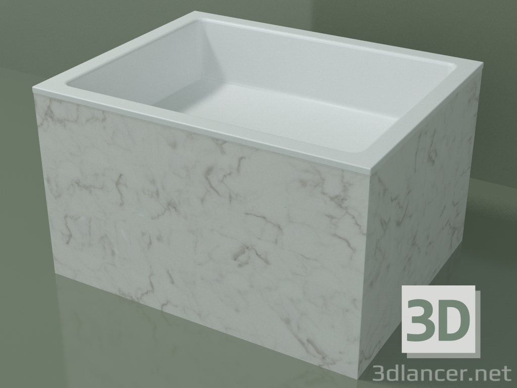 modello 3D Lavabo da appoggio (01R132301, Carrara M01, L 60, P 48, H 36 cm) - anteprima