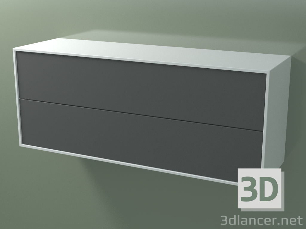 3d model Double box (8AUECA01, Glacier White C01, HPL P05, L 120, P 36, H 48 cm) - preview