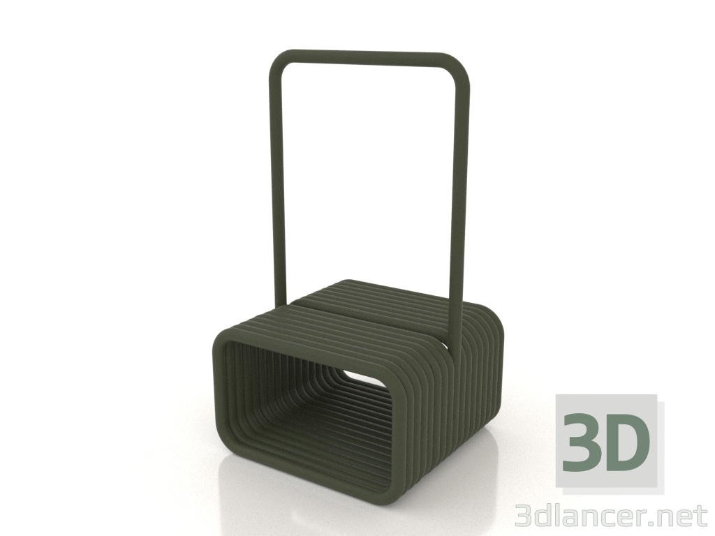 3D Modell Holz niedrig (grün) - Vorschau