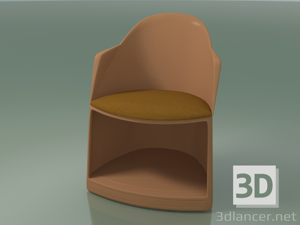 modello 3D Sedia 2305 (con ruote e cuscino, polipropilene PC00004) - anteprima