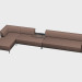 modèle 3D Canapé modulable (un coin, avec une table) Bornéo - preview