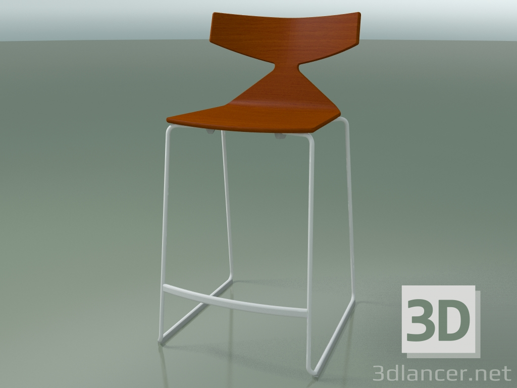 3D modeli İstiflenebilir Bar Taburesi 3703 (Turuncu, V12) - önizleme