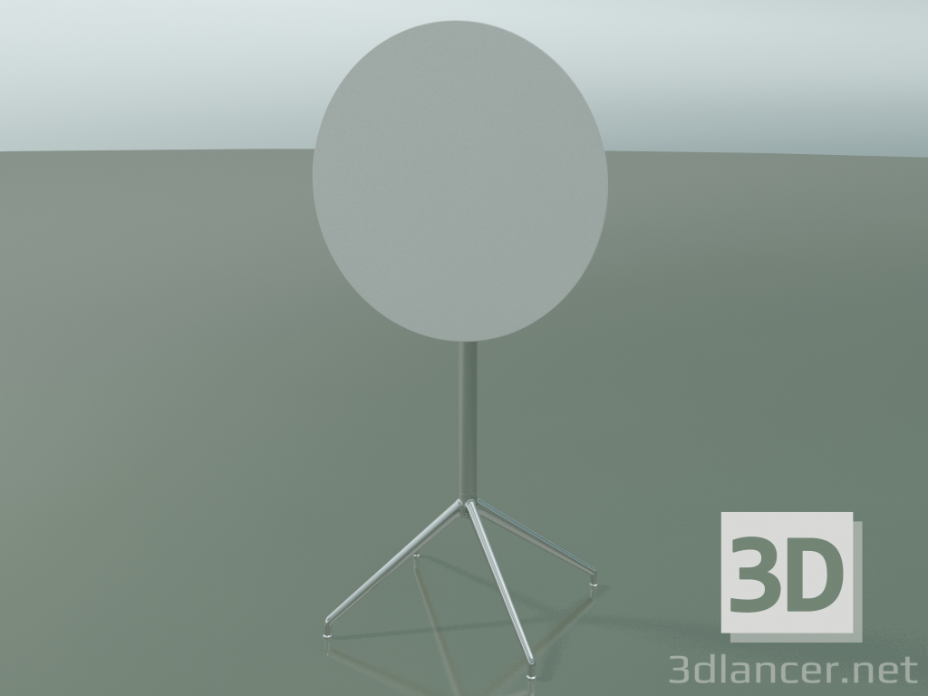 modello 3D Tavolo rotondo 5751 (H 103.5 - Ø69 cm, piegato, bianco, LU1) - anteprima