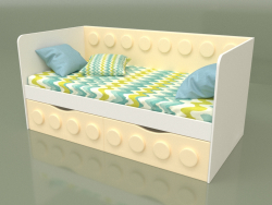 Sofá cama para niños con 2 cajones (Crema)