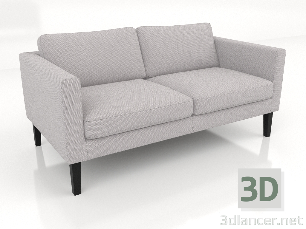 Modelo 3d Sofá de 2 lugares (pernas altas, tecido) - preview