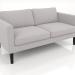 3d model 2-seater sofa (high legs, fabric) - preview