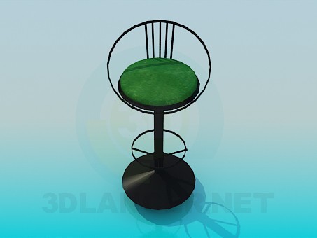 modèle 3D Chaise haute sur une jambe - preview