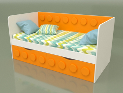 Sofa bed for children with 2 drawers (Mango)