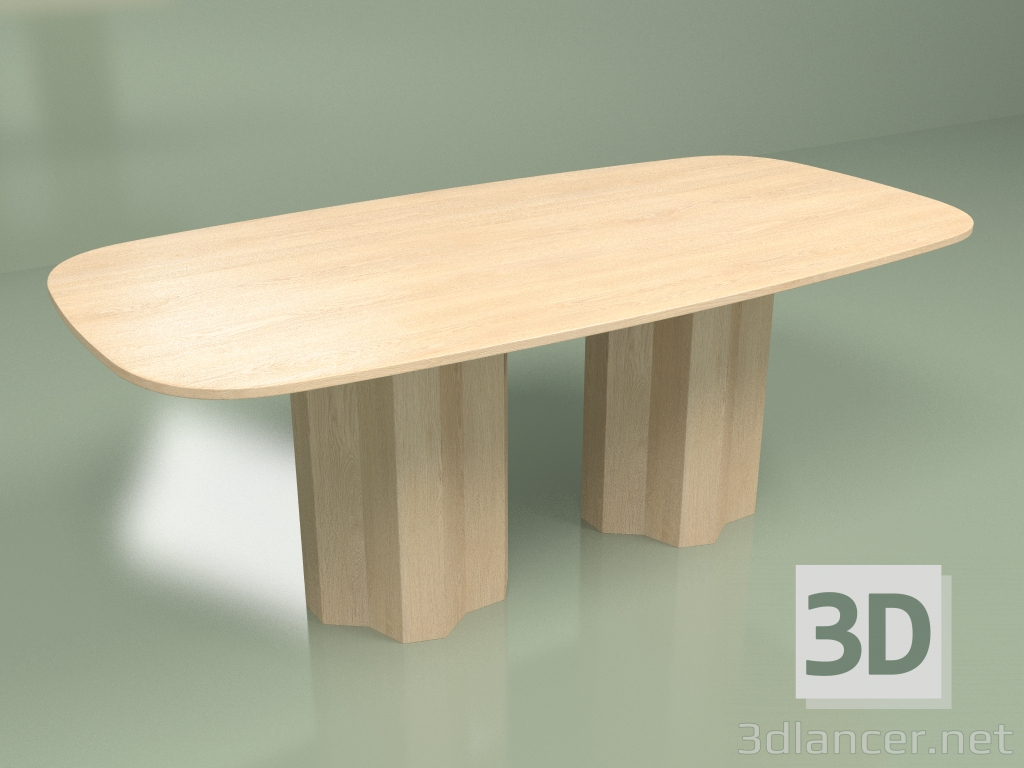 modello 3D Tavolo da pranzo ovale Trape Oak - anteprima