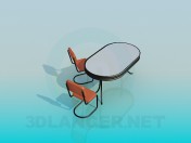 Oval table with chairs