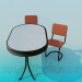 3d model Oval table with chairs - preview