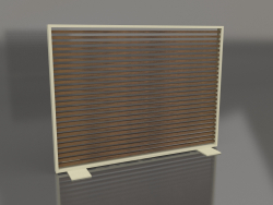 Partition made of artificial wood and aluminum 150x110 (Teak, Gold)