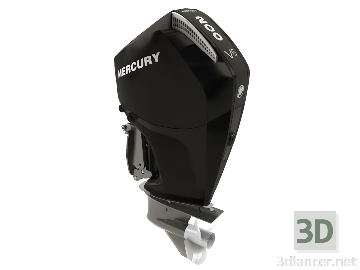 Mercury V6 200 PS Viertakt-Außenbordmotor 3D-Modell kaufen - Rendern Mercury V6 200 PS Viertakt-Außenbordmotor 3D-Modell kaufen - Rendern