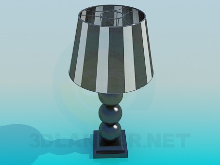 3d модель Настольная лампа с полосатым абажуром – превью