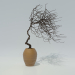 3d model branch with a vase - preview