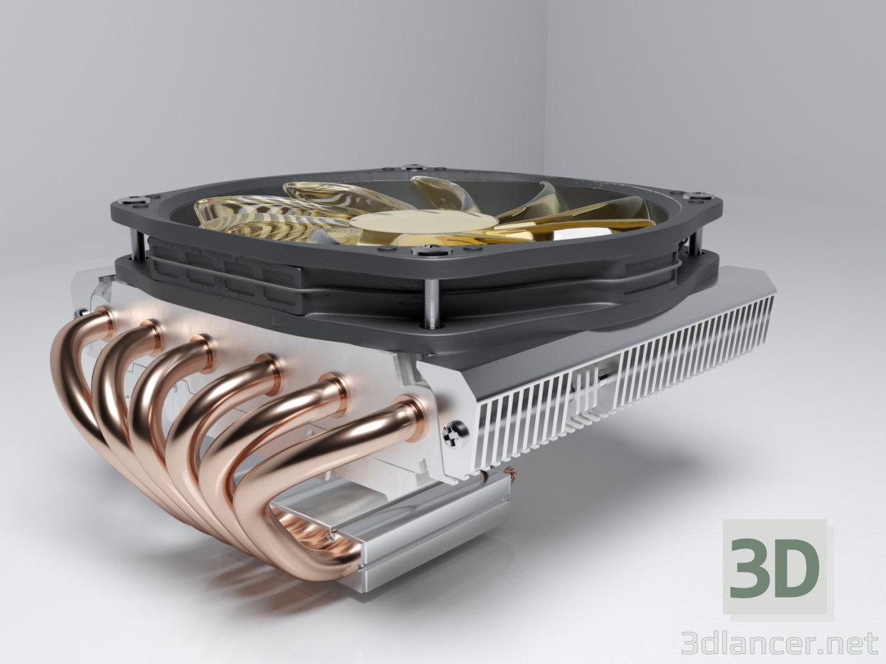 3D CPU soğutma 2 - CPU soğutma modeli satın - render