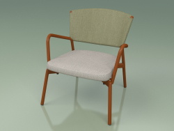 Armchair with soft seat 027 (Metal Rust, Batyline Olive)