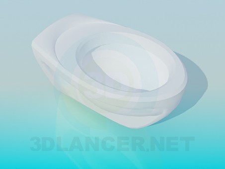 3d model Oval toilet - preview
