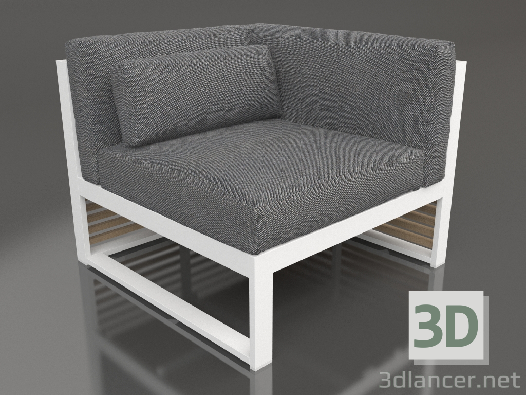modèle 3D Canapé modulable, section 6 droite (Blanc) - preview