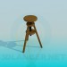 3d model Tall wooden stool - preview