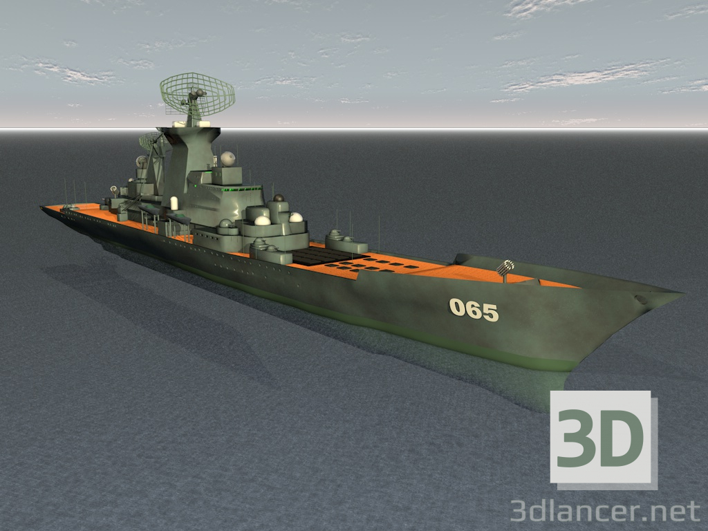3d Военный корабль модель купить - ракурс