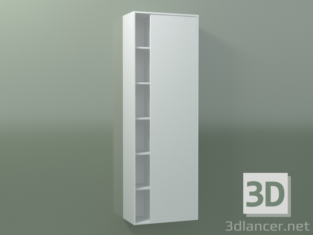 Modelo 3d Armário de parede com 1 porta direita (8CUCECD01, Glacier White C01, L 48, P 24, H 144 cm) - preview