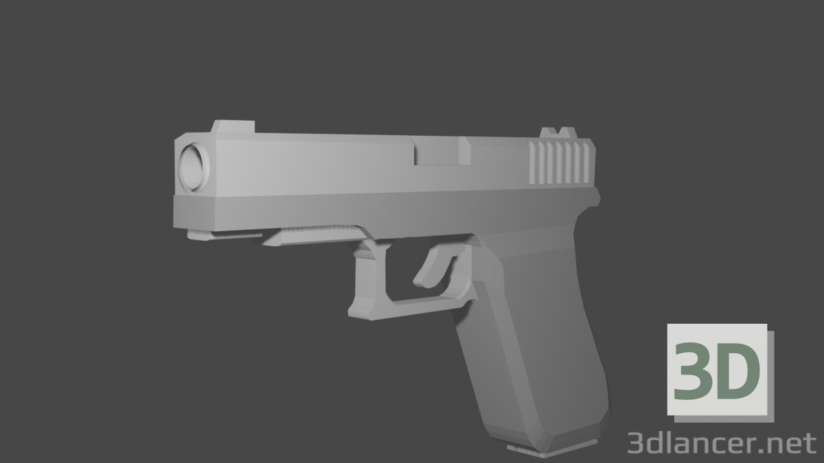 3D Modell Glock Low-Poly - Vorschau