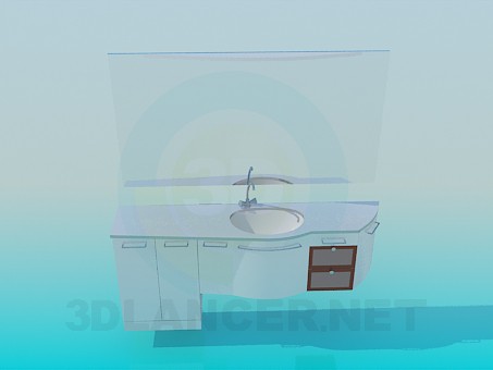 3D modeli Lavaboya dolap - önizleme