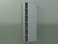 Armario de pared con 1 puerta derecha (8CUCECD01, Silver Grey C35, L 48, P 24, H 144 cm)