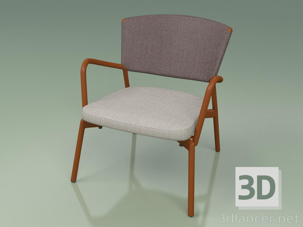3d model Armchair with soft seat 027 (Metal Rust, Batyline Brown) - preview